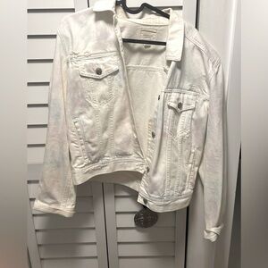 American Eagle Outfitters Jean jacket with tie dye accents